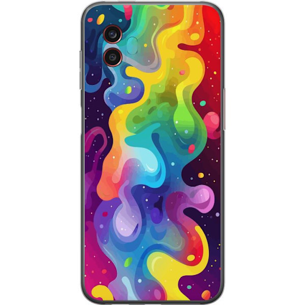 Samsung Galaxy Xcover6 Pro Läpinäkyvä kuori Väriläiskä Abstrakti Taide Suunnittelu Värikäs Kuvio Moderni Suosittu Seinätaito Graafinen Trendi