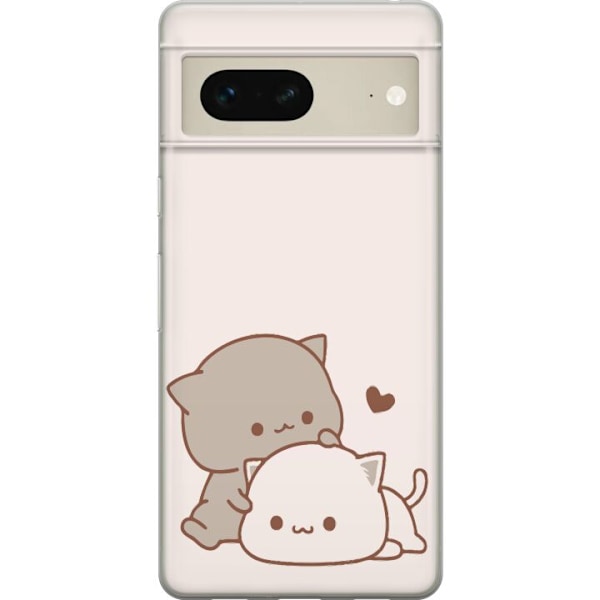 Google Pixel 7 Genomskinligt Skal Kawaii Söta katter