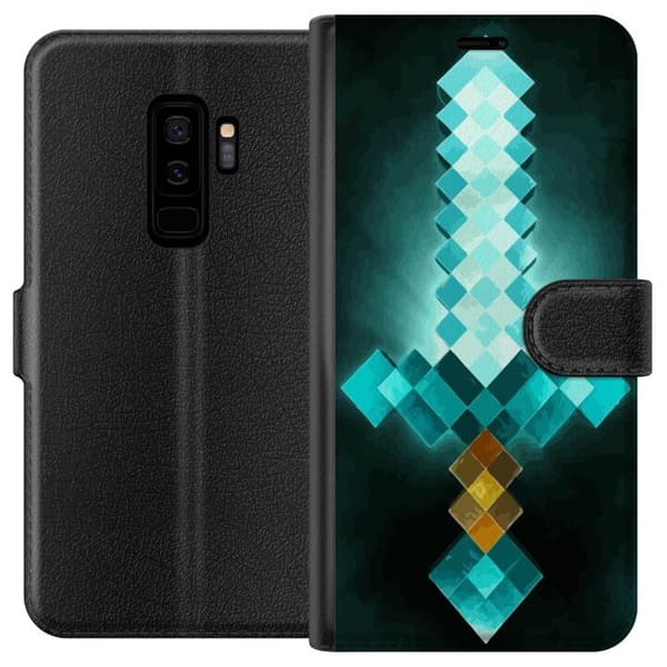 Kompatibel Tegnebogsetui til Samsung Galaxy S9+ Minecraft sværd