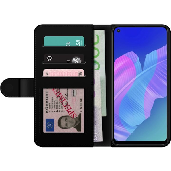 Huawei P40 lite E Lompakkokotelo Stitch Neon