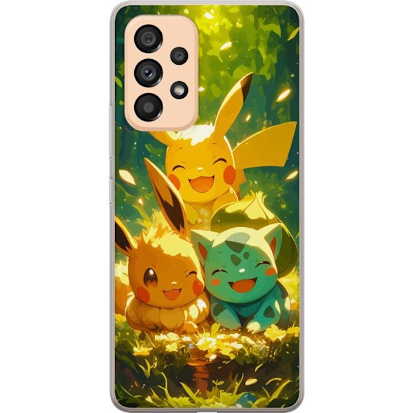 Samsung Galaxy A53 5G Genomskinligt Skal Pixelmonster spelstil – färgstark design för retroälskande gamers