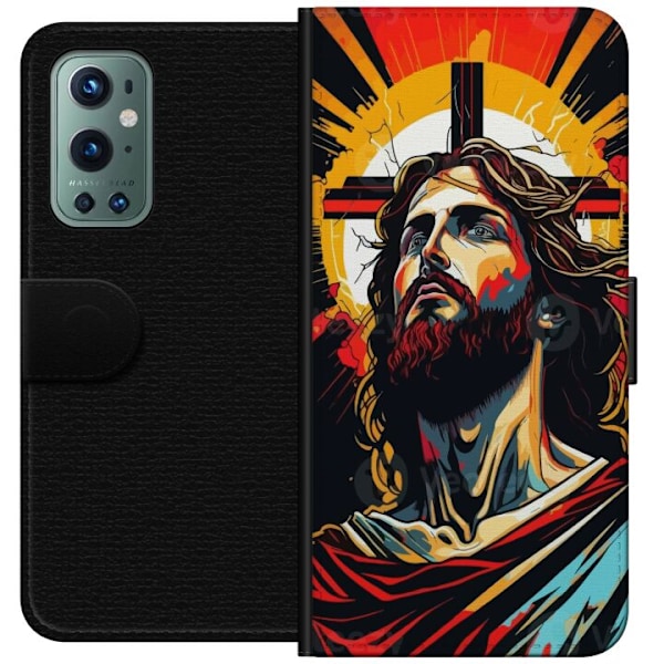 OnePlus 9 Pro Lompakkokotelo Jeesus ja Kortti - uskonnollinen