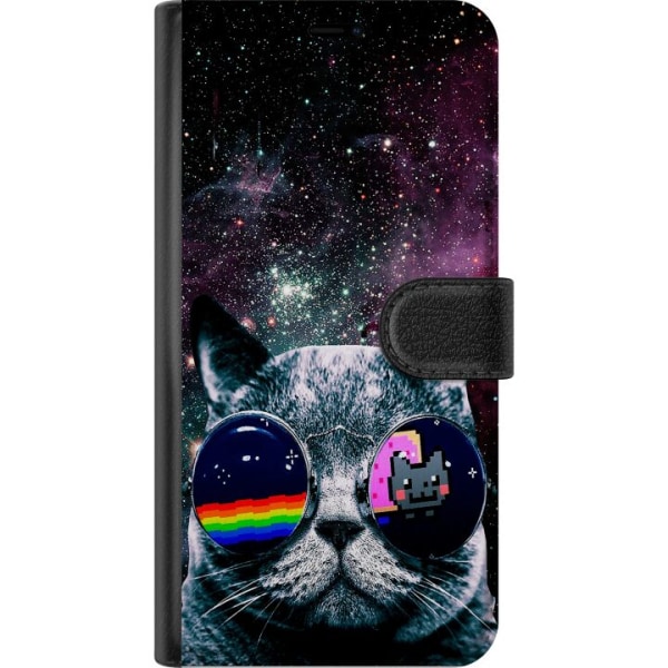 Samsung Galaxy S8 Lompakkokotelo Avaruus kissa