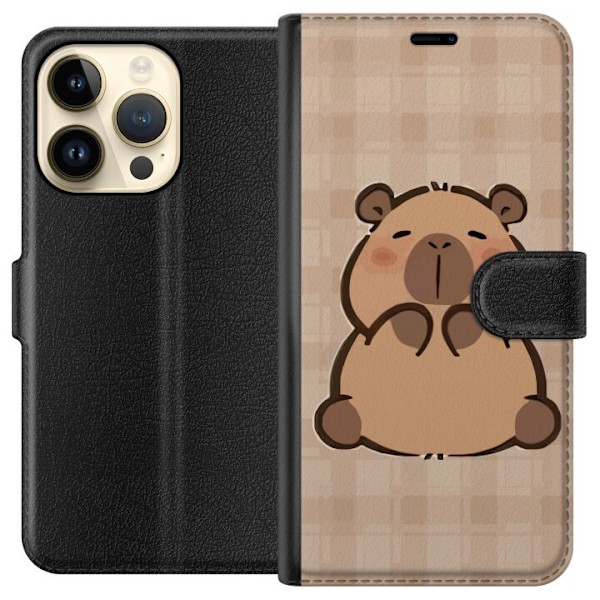 Apple iPhone 15 Pro Tegnebogsetui Mobilskal kawaii capybara flera figurer japansk stil