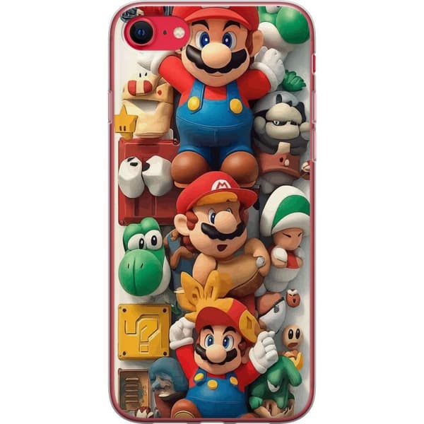 Kompatibelt Mobildeksel til Apple iPhone SE (2022) Kollasj av ikoniske Super Mario-karakterer