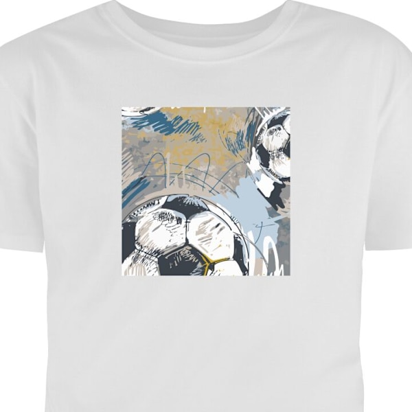 Børne T-shirt | Behagelig T-shirt til Børn Fodbold hvid 9-11 År