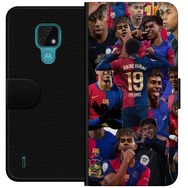 Motorola Moto E7 Lompakkokotelo Lamine Yamal mobiilikotelo jalkapallofaneille
