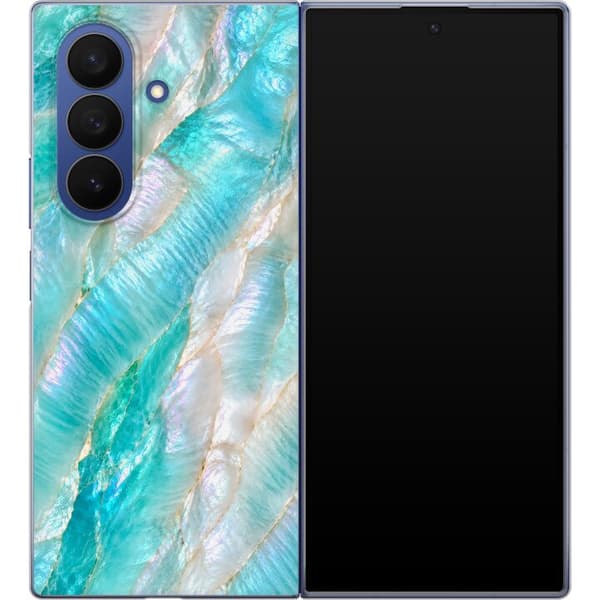Kompatibelt Mobildeksel til Samsung Galaxy Z Fold7 Turkis perlemorgrafikk turkis