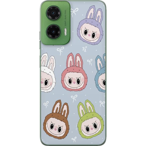 Motorola Moto G35 Gennemsigtig cover Labubu Star mønster