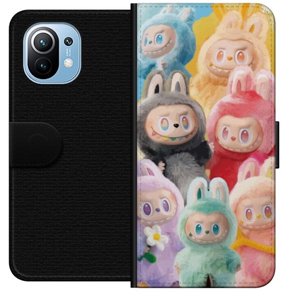 Xiaomi Mi 11 Plånboksfodral Labubu Sketch Style – Handritat monster i tusch