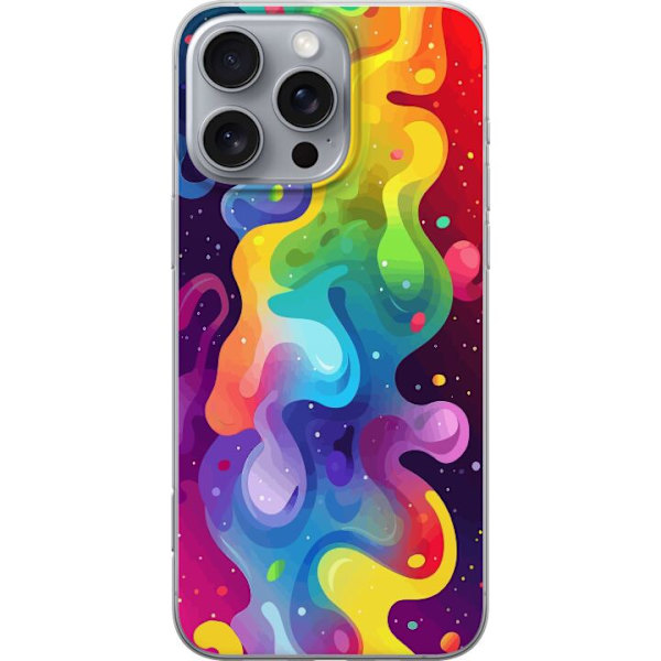 Apple iPhone 16 Pro Max Genomskinligt Skal Color Splash Abstrakt Konst Design Färgstarkt Mönster Modern Populär Väggkonst Grafiskt Trend