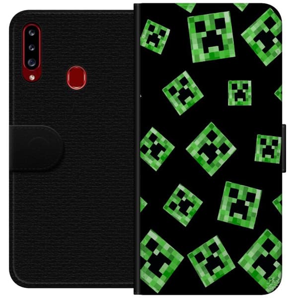 Kompatibelt Plånboksfodral till Samsung Galaxy A20s Minecraft