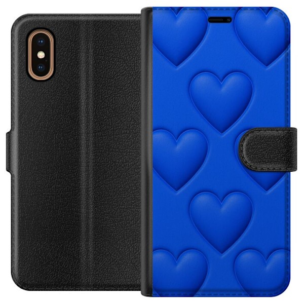 Apple iPhone XS Max Plånboksfodral Blue Hearts