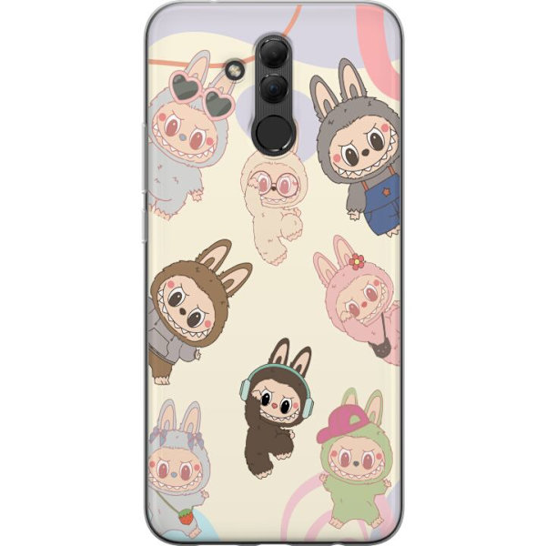 Huawei Mate 20 lite Genomskinligt Skal Labubu Pop Mart Kollektion Motiv Figur Samling Design Populärt Art Toy Pop Mart Kreativ Grafiskt