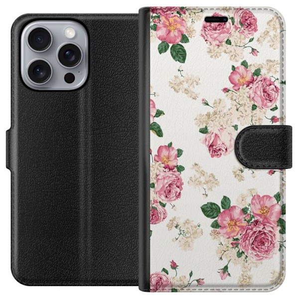 Apple iPhone 16 Pro Max Lommeboketui Retro Blomster