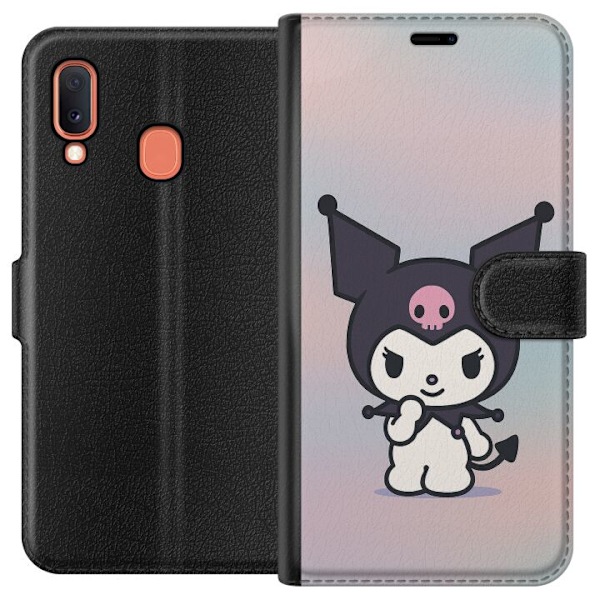 Samsung Galaxy A20e Lompakkokotelo Kawaii Sanrio Kuromi