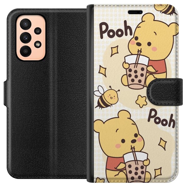Samsung Galaxy A23 Tegnebogsetui Nalle Pooh-stil - klassisk bjørnemotiv i en ny fortolkning
