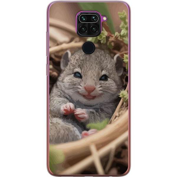Xiaomi Redmi Note 9 Läpinäkyvä kuori Rotta Hymyilevä Eläinaihe Kaupunkikuva Urban Graafinen Suunnittelu Suosittu Hauska Motiivi Taide Tyyli