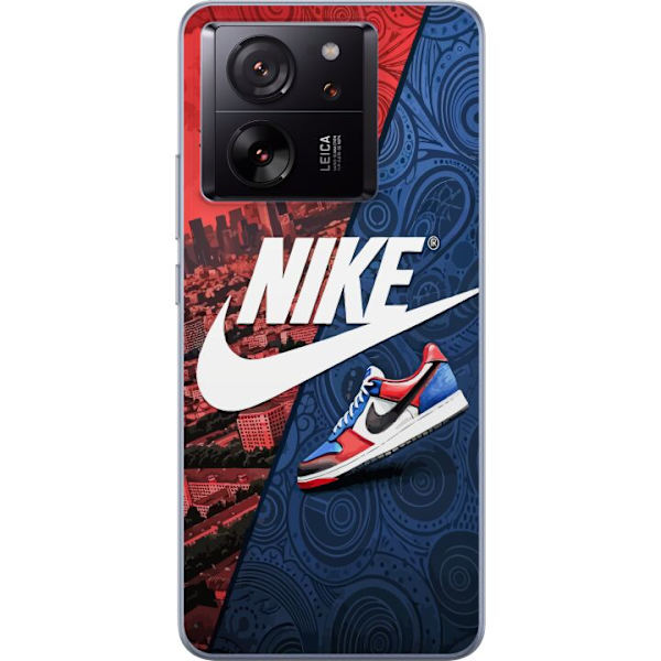 Xiaomi 13T Genomskinligt Skal Nike Logotyp Röd Blå Sneaker Stil Sport Fashion Populärt Swoosh Motiv Träningskläder Grafisk Ikon