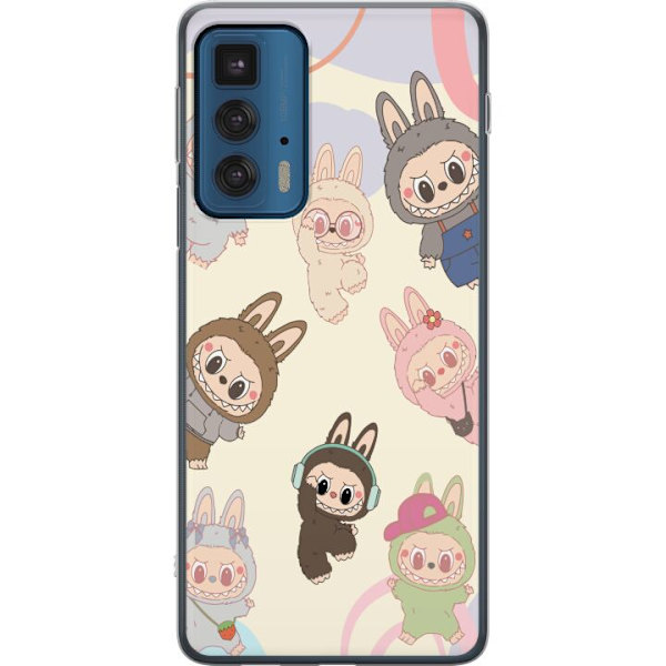 Motorola Edge 20 Pro Gennemsigtig cover Labubu Pop Mart Samling Motiv Figur Samling Design Populært Art Toy Pop Mart Kreativ Grafisk