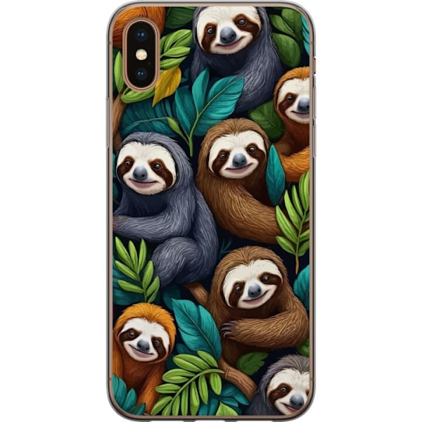 Apple iPhone XS Genomskinligt Skal Sengångarstil – avslappnat motiv med söt sengångare