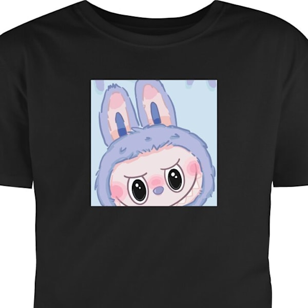 Lasten T-paita | Mukava T-paita Lapsille Blue Bunny Labubu musta 12-13 Vuotta