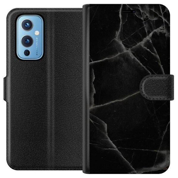 OnePlus 9 Tegnebogsetui Sort marmor