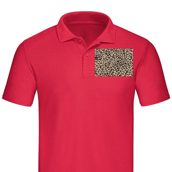 Piqué for Voksen | Elegant Piquégenser Leopard Mønster Rød XX-Large