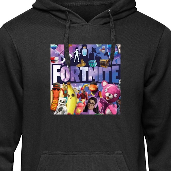 Barn-Hoodie | Mjuk Huvtröja för Barn Fortnite svart 5-6 År