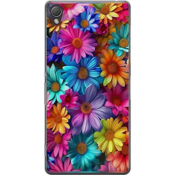 Sony Xperia Z3 Genomskinligt Skal Gerbera Blommor Färgglad Dekor Blommotiv Populärt Heminredning Färg Rik Väggkonst Design