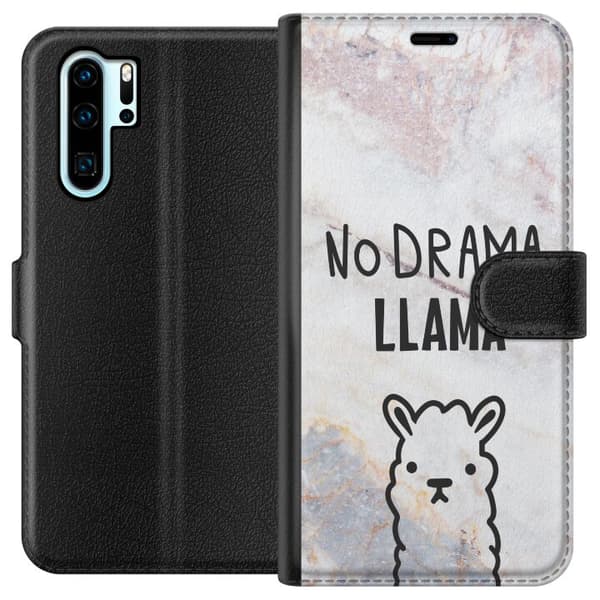 Kompatibelt Lommeboketui til Huawei P30 Pro Llama Marble