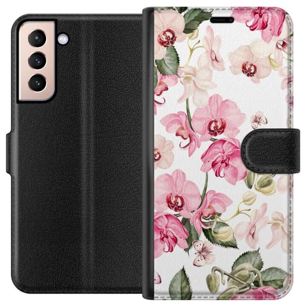 Kompatibelt Plånboksfodral till Samsung Galaxy S21 Blommor