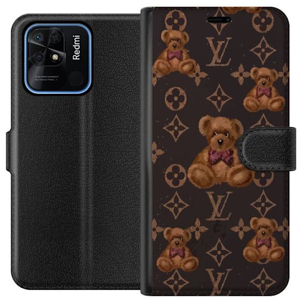Xiaomi Redmi 10C Plånboksfodral Louis Vuitton Teddy Bear Mönster Lyx Mode Design Populärt Motiv Fashion Trend Lyxiga Accessoarer