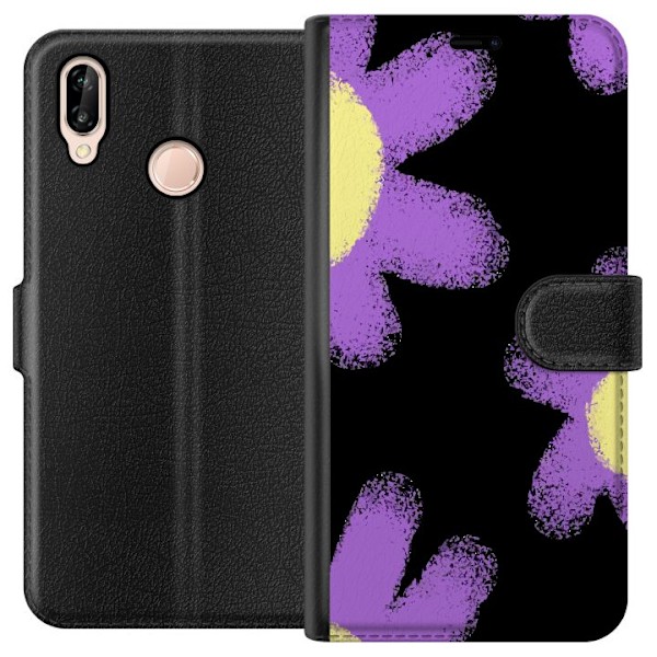 Huawei P20 lite Tegnebogsetui Blomsterdragt