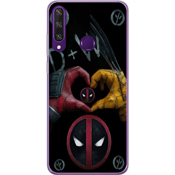 Huawei Y6p Genomskinligt Skal Deadpool & Wolverine Kärlek