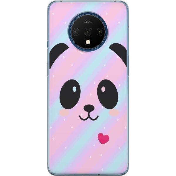 OnePlus 7T Genomskinligt Skal Regnbåge Panda