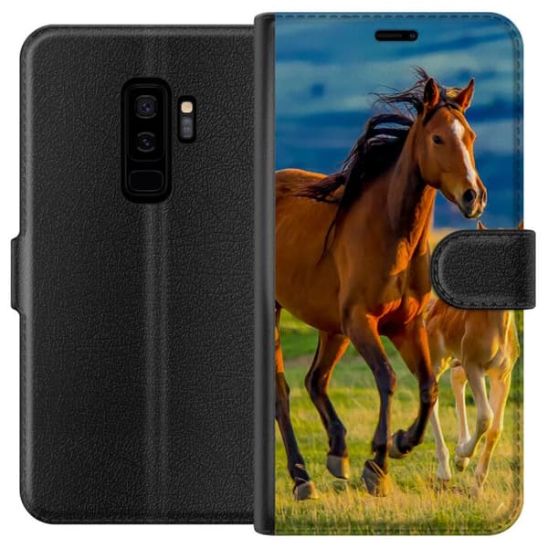 Kompatibel Tegnebogsetui til Samsung Galaxy S9+ Løbende heste