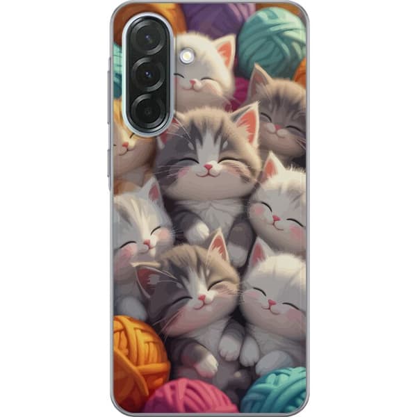 Kompatibelt Mobilskal till Samsung Galaxy A36 Sovande kattungar beige