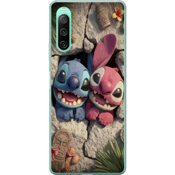 Sony Xperia 10 IV Läpinäkyvä kuori Stitch Angel Lilo & Stitch Motiivi Disney Rakkaus Sarjakuvahahmo Suosittu Sininen Avaruusolio Hauska Disney-elok