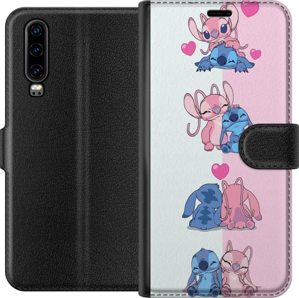 Kompatibelt Plånboksfodral till Huawei P30 Lilo & Stitch
