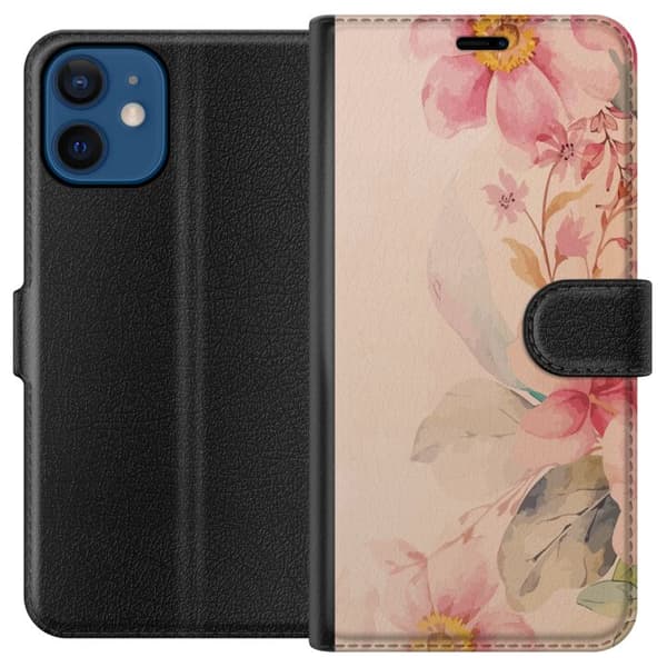 Kompatibelt Plånboksfodral till Apple iPhone 12 mini Färgglada Blommor