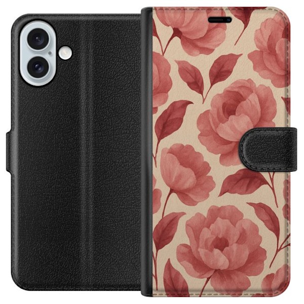 Apple iPhone 16 Plus Plånboksfodral Rose Bloom