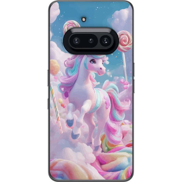 Nothing Phone (3a) Läpinäkyvä kuori Yksisarvinen Candy Pastel Kawaii Suunnittelu Söpö Suosittu Väri Graafinen Trendi Lapsen Teema Fantasia Taide