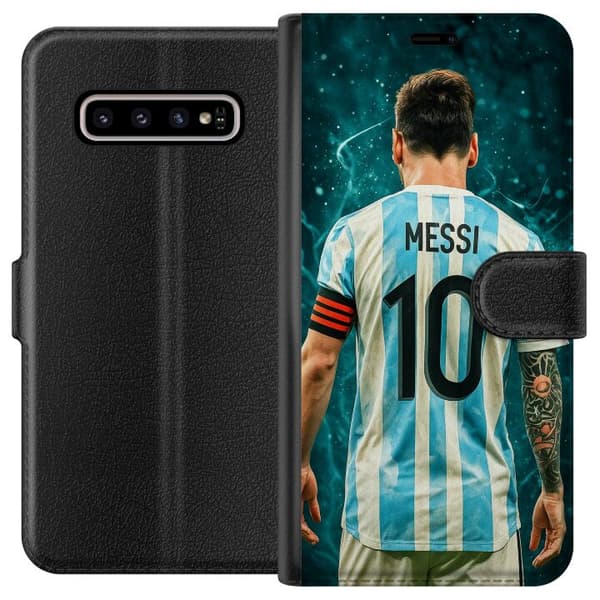 Kompatibelt Lommeboketui til Samsung Galaxy S10+ Messi