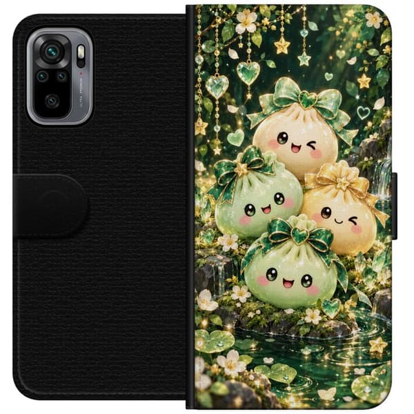 Kompatibelt Lommeboketui til Xiaomi Redmi Note 10S Skogvenner grønn