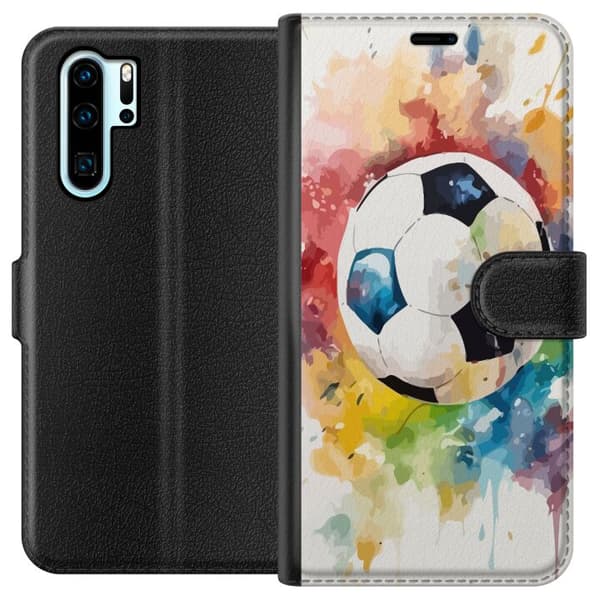 Kompatibel Tegnebogsetui til Huawei P30 Pro Fodbold