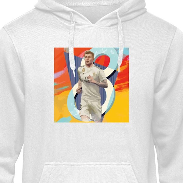 Hoodie til Voksen | Behagelig Hættetrøje Toni Kroos hvid XXL