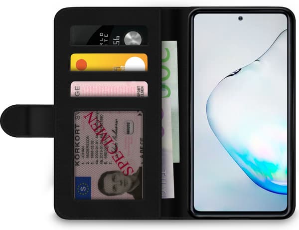 Kompatibel Tegnebogsetui til Samsung Galaxy Note 10 Lite Audi – Sølvfarvede ringe – Fire sølvfarvede ringe over grå og sorte diagonale linjer på grå grå