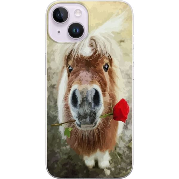 Kompatibelt Mobildeksel til Apple iPhone 14 Pony med ros