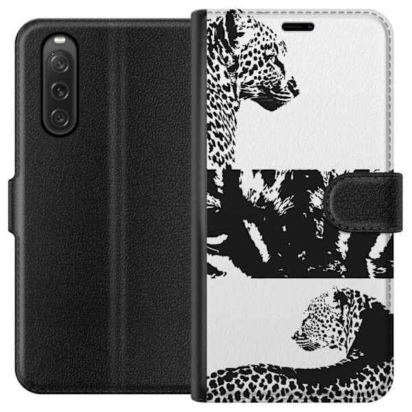 Sony Xperia 10 V Tegnebogsetui Leopard Faces